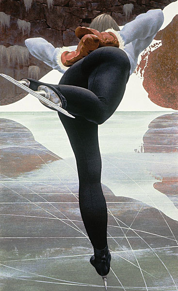 Skater (1964). Skater — painting by Alex Colville. Skater 1964. Acrylic polymer emulsion on hardboard 113 x 69.8 cm.