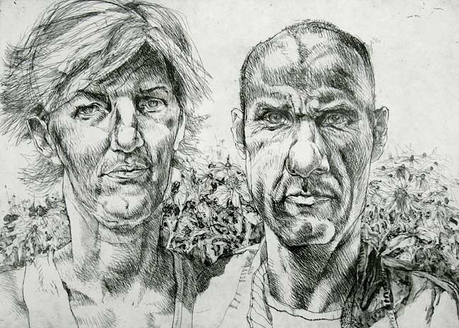 Gordon and Janet, in their garden